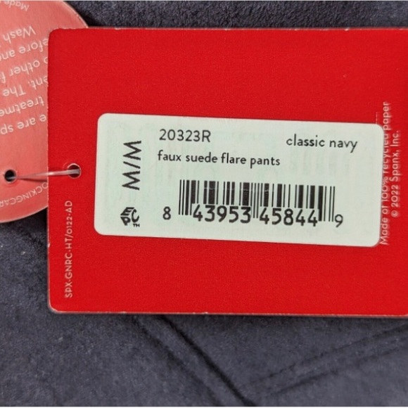 SPANX ~ Women Faux Suede Flare Pants | Classic Navy | Size Medium - Picture 7 of 8